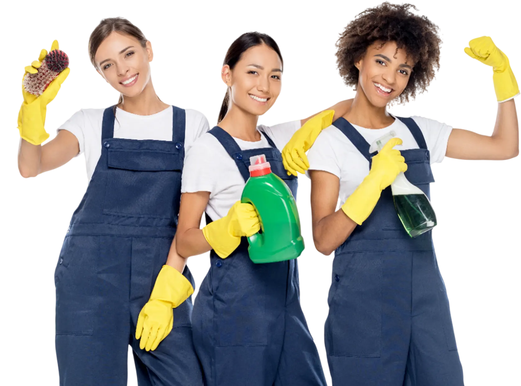 Portrait Of Cheerful Multiethnic Cleaners 1